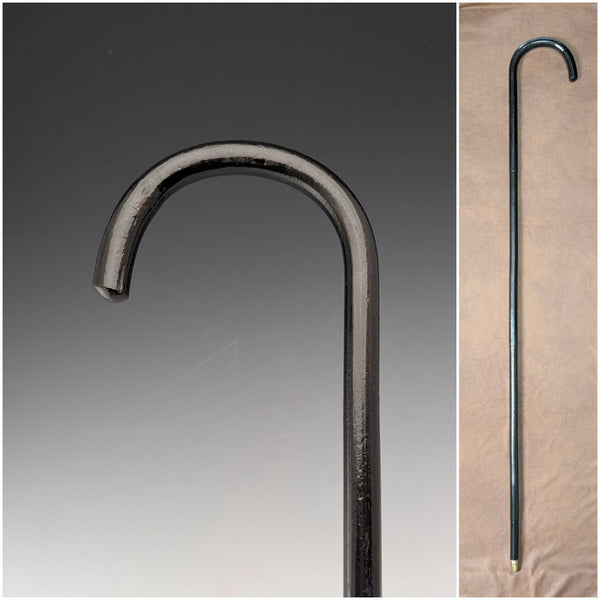 1920 年代古董黑色桿身彎柄手杖 91 厘米